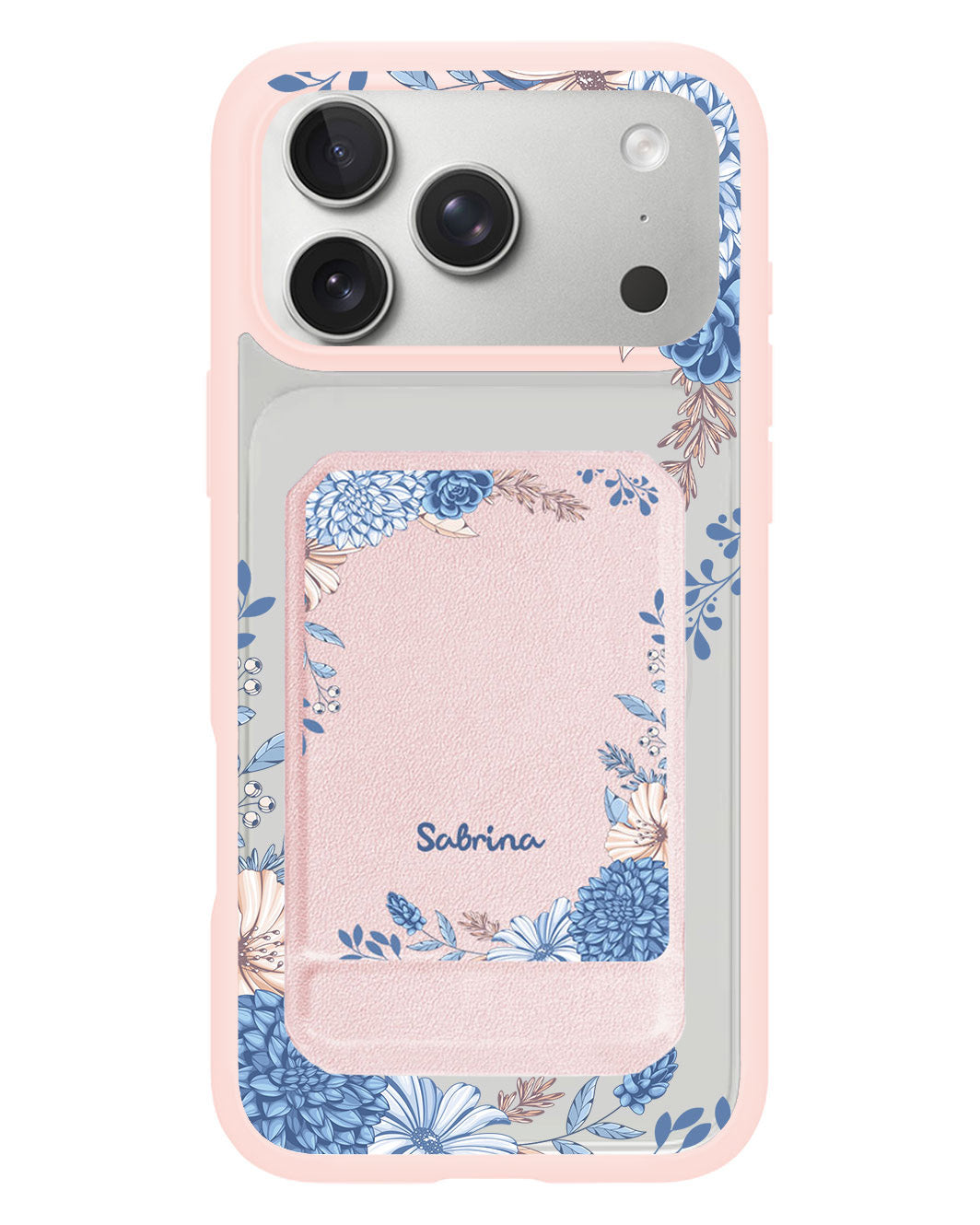 iPhone Magnetic Multifold Wallet - Blue Florals