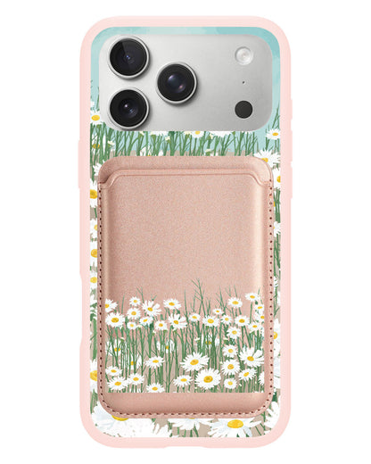 iPhone Magnetic Wallet Case - Oil Painting Daisy