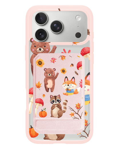 iPhone Magnetic Multifold Wallet - Autumn Animals