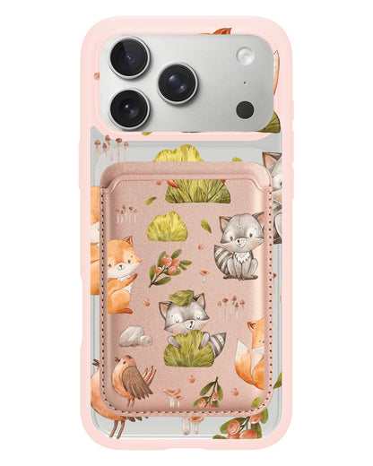 iPhone Magnetic Wallet Case - Racoon and Friends