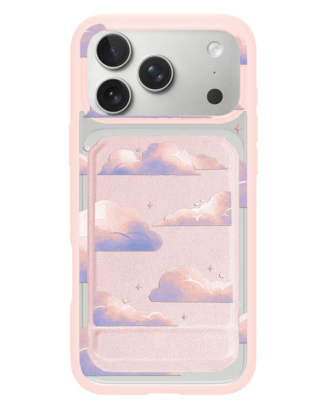 iPhone Magnetic Multifold Wallet - Pastel Clouds