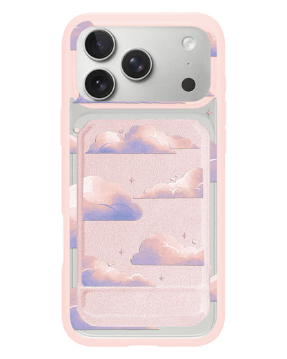 iPhone Magnetic Multifold Wallet - Pastel Clouds