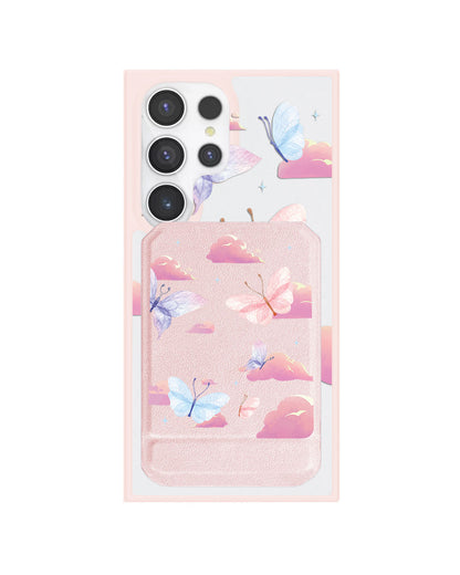 Android Magnetic Multifold Wallet - Butterfly & Clouds