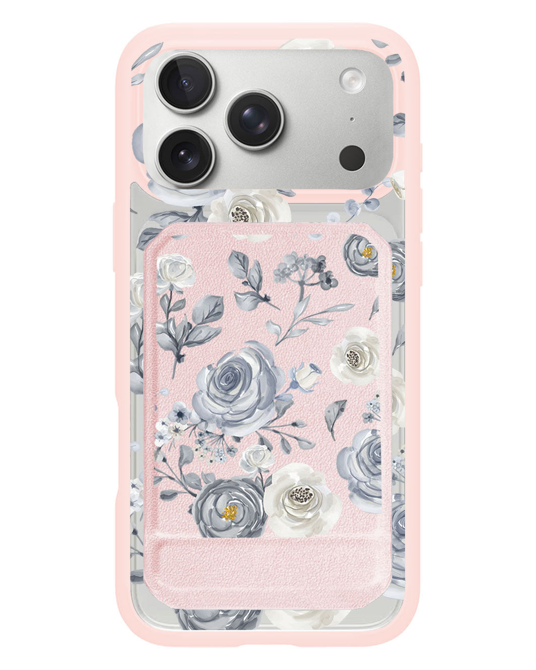 iPhone Magnetic Multifold Wallet - Blue Rose