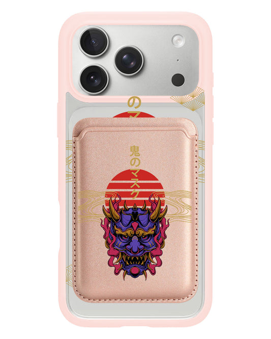 iPhone Magnetic Wallet Case - Oni Mask
