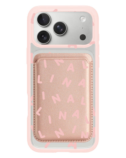 iPhone Magnetic Wallet Case - Monogram 2.0 Pink