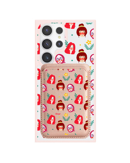 Android Magnetic Wallet Case - Lovely Faces