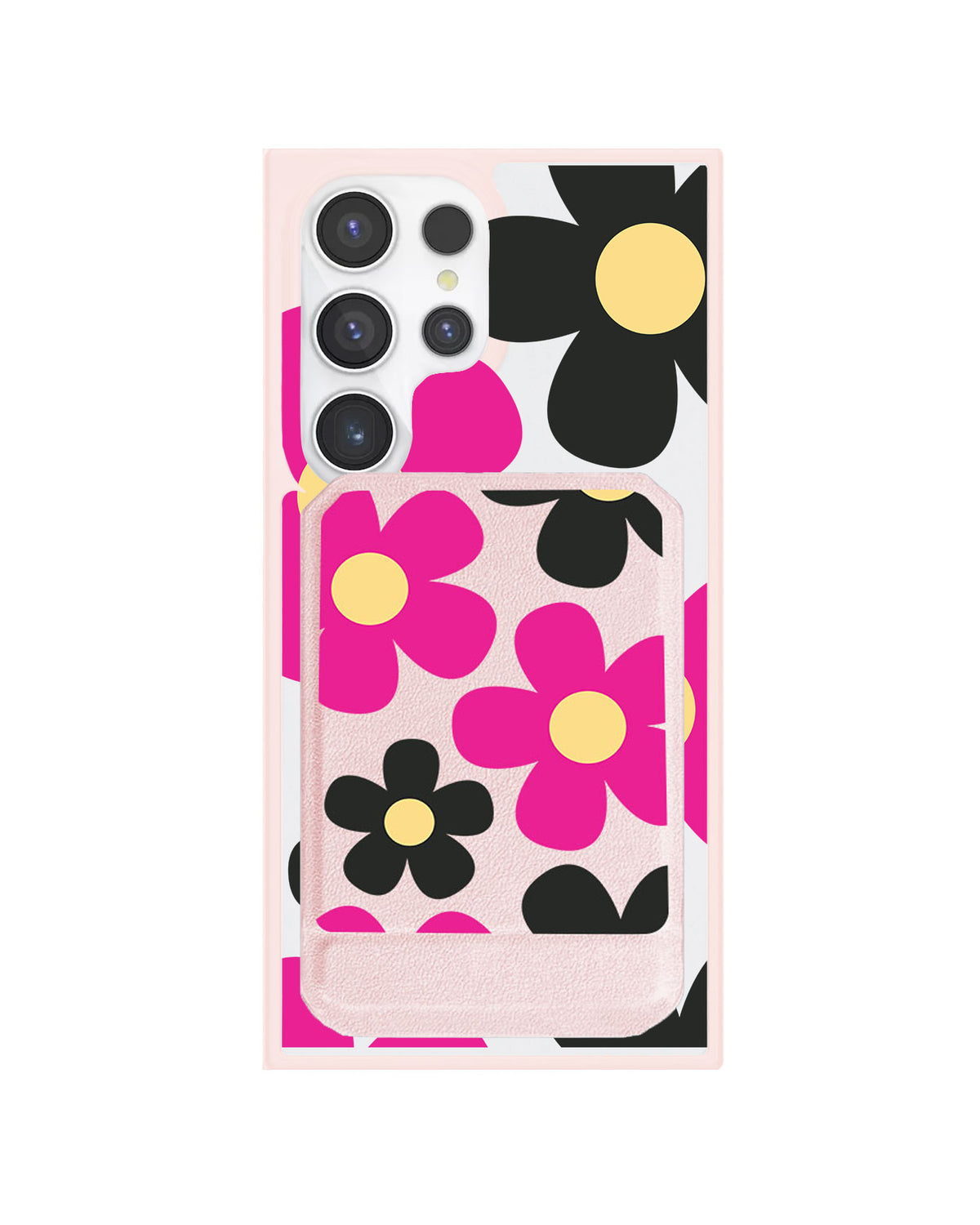 Android Magnetic Multifold Wallet - Daisy Hot Pink