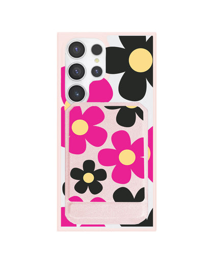 Android Magnetic Multifold Wallet - Daisy Hot Pink