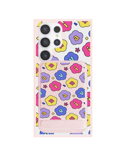 Android Magnetic Multifold Wallet - Flower Petals Monogram 2.0