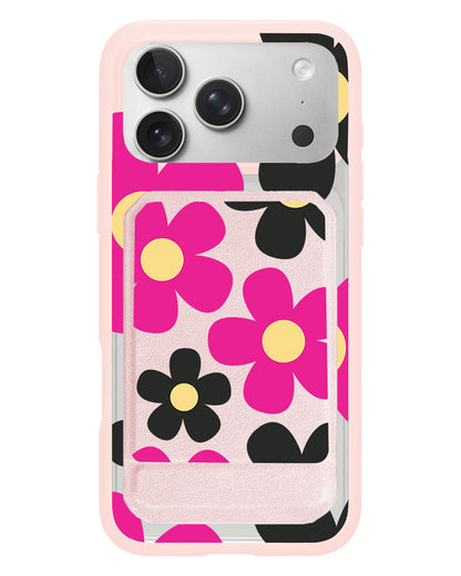 iPhone Magnetic Multifold Wallet - Daisy Hot Pink
