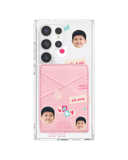 Android Phone Wallet Case - Face Grid Abstract