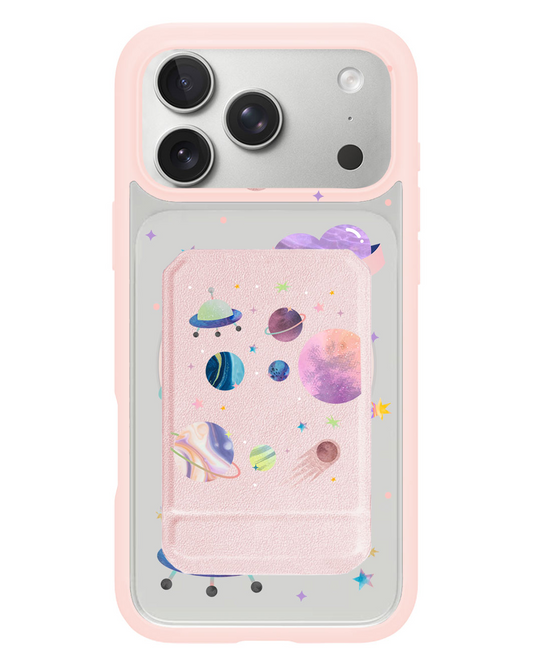 iPhone Magnetic Multifold Wallet - Pink Planet