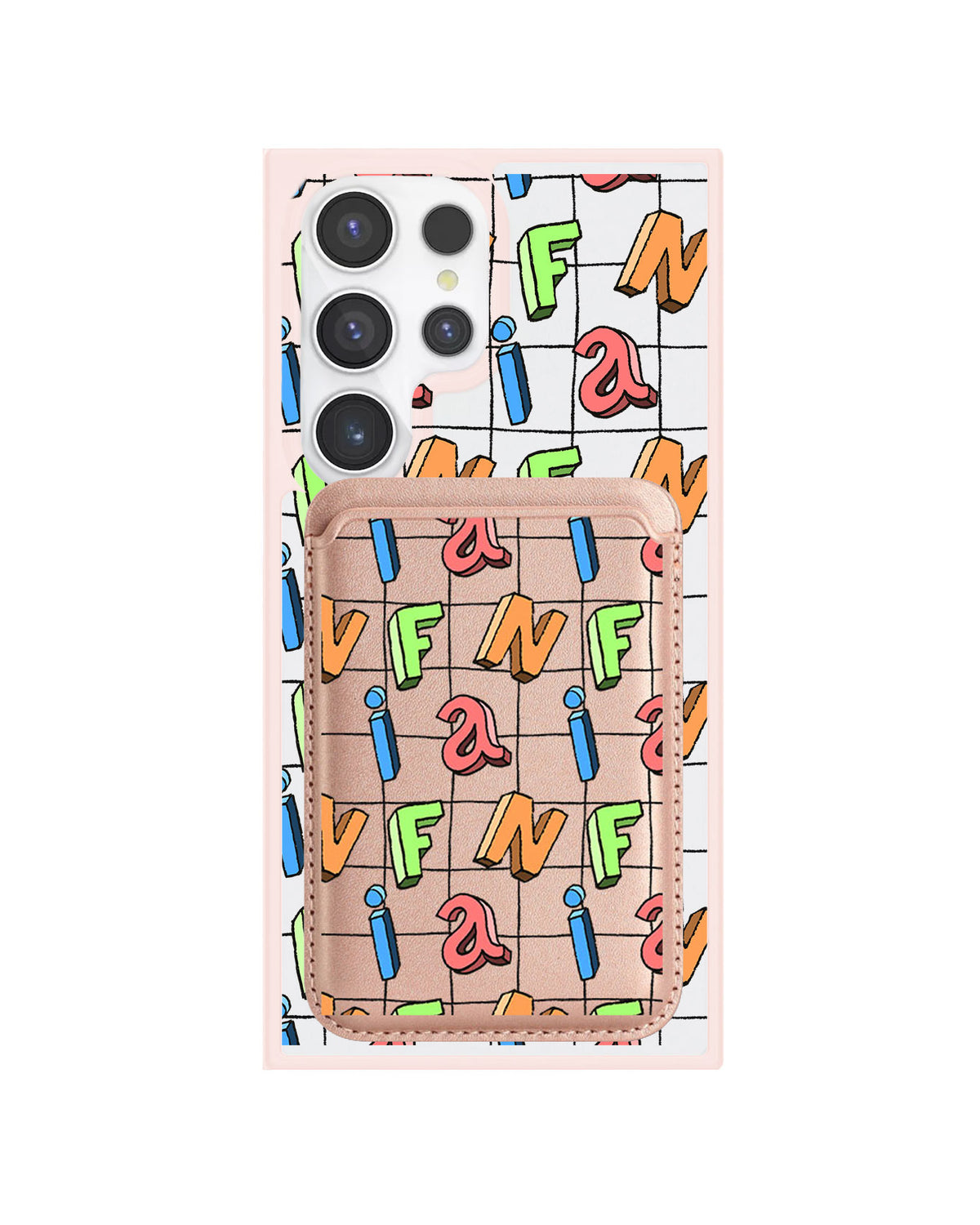 Android Magnetic Wallet Case - Playful Monogram