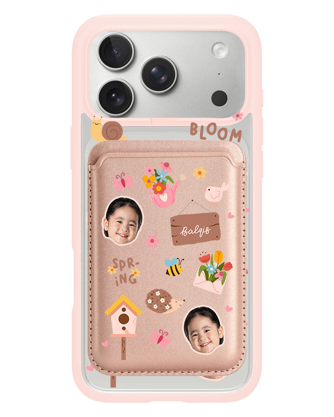 iPhone Magnetic Wallet Case - Face Grid Spring Bloom