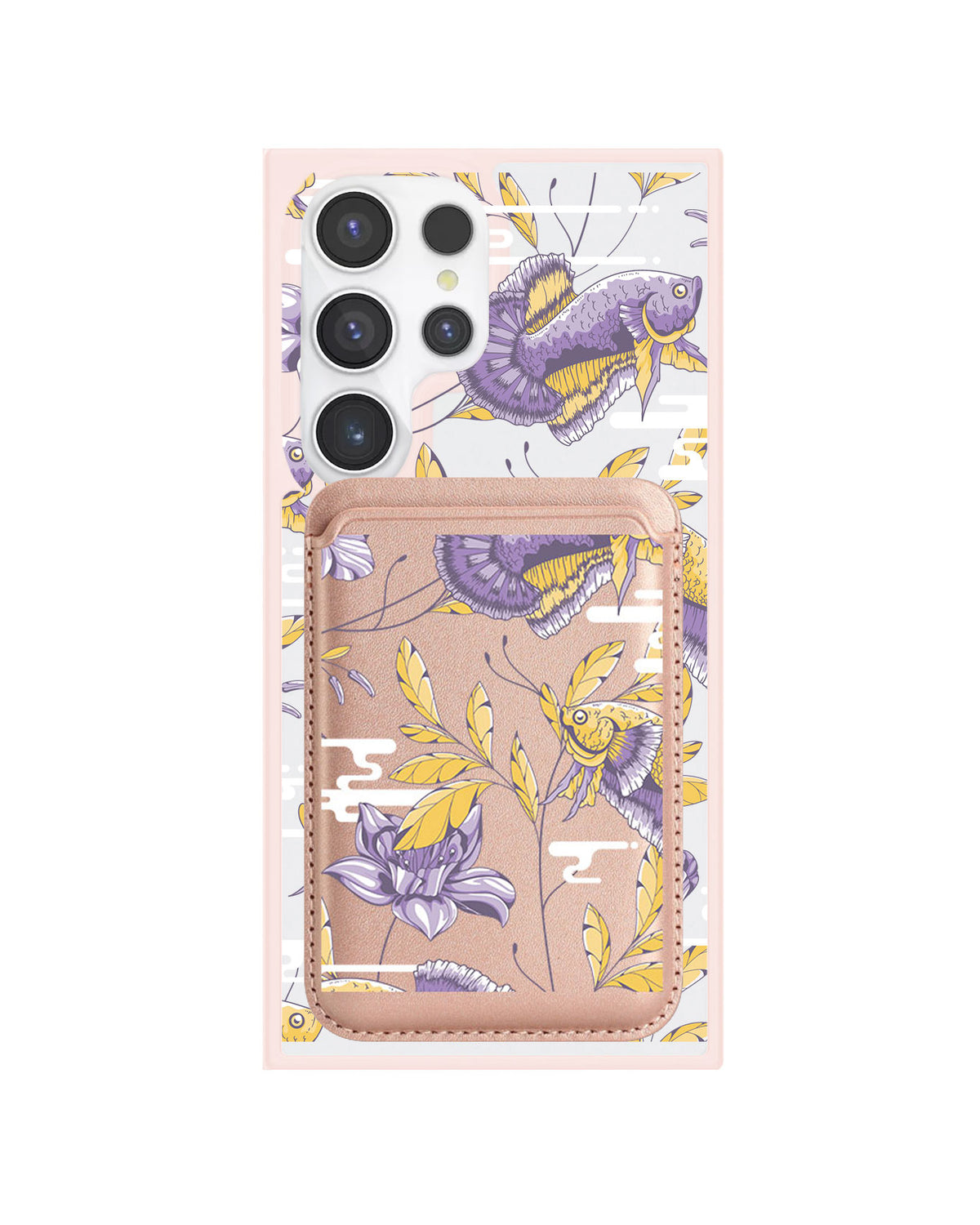 Android Magnetic Wallet Case - Fish & Floral 5.0