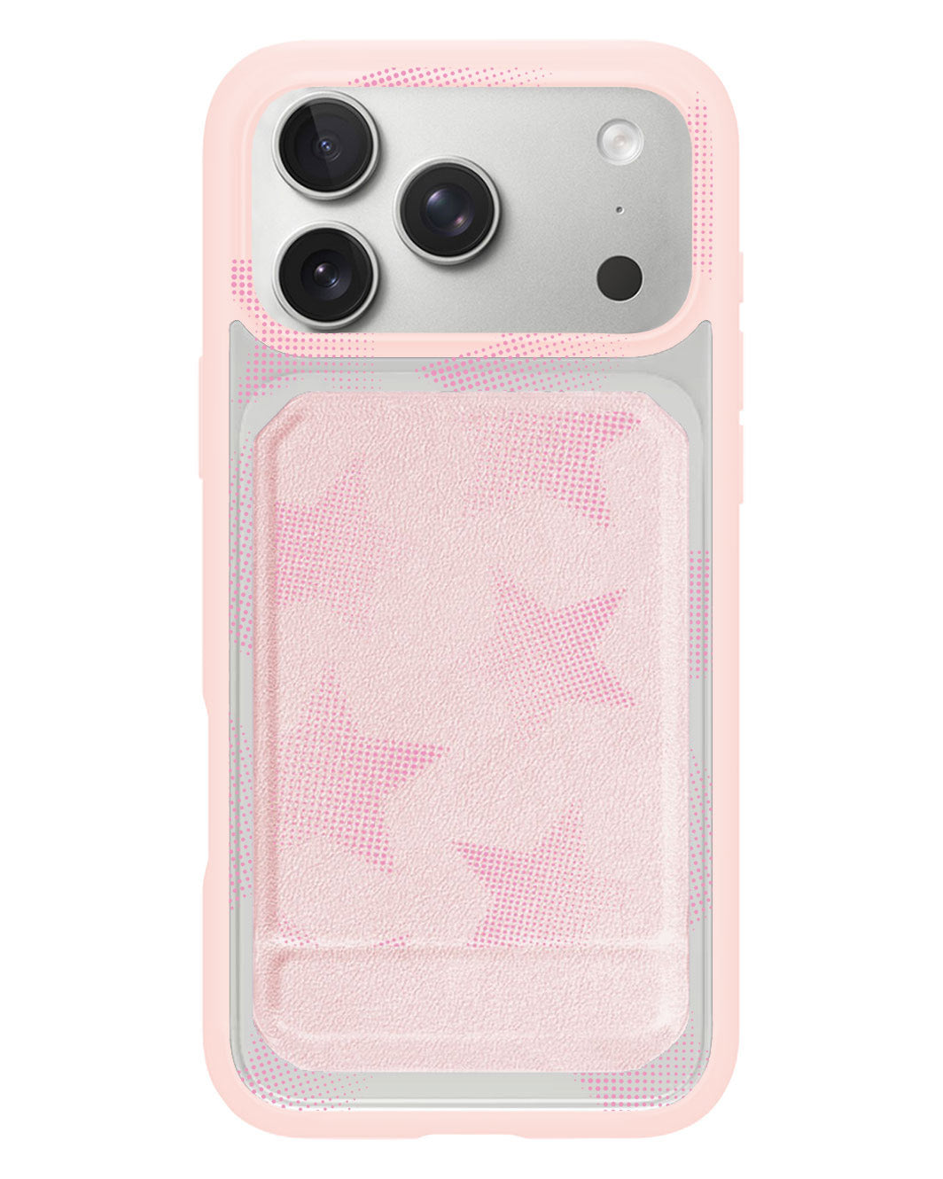 iPhone Magnetic Multifold Wallet - Pink Star