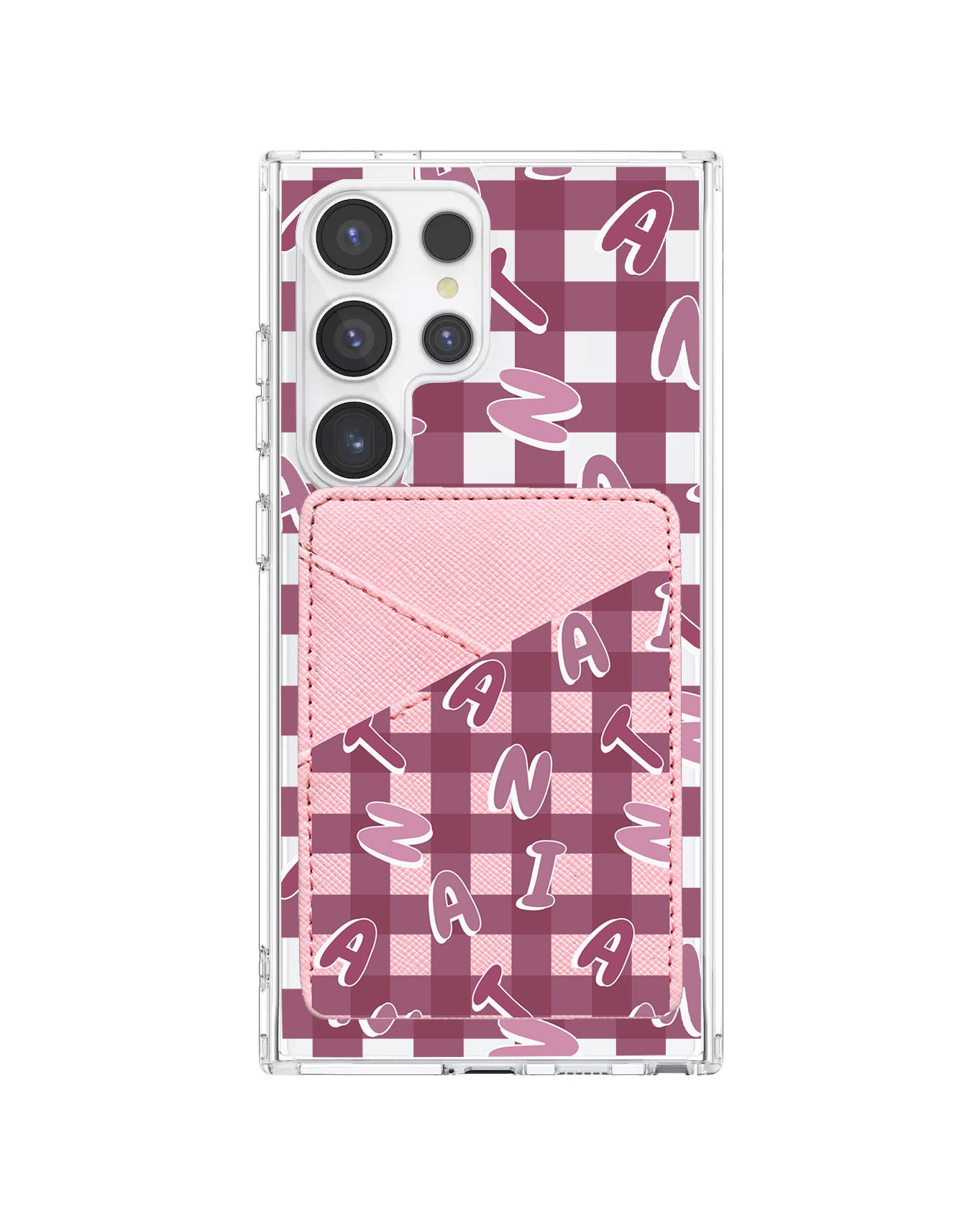 Android Phone Wallet Case - Checkered Monogram 2.0