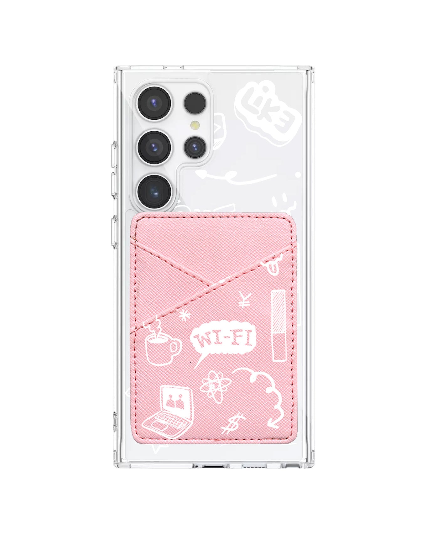 Android Phone Wallet Case - Social White