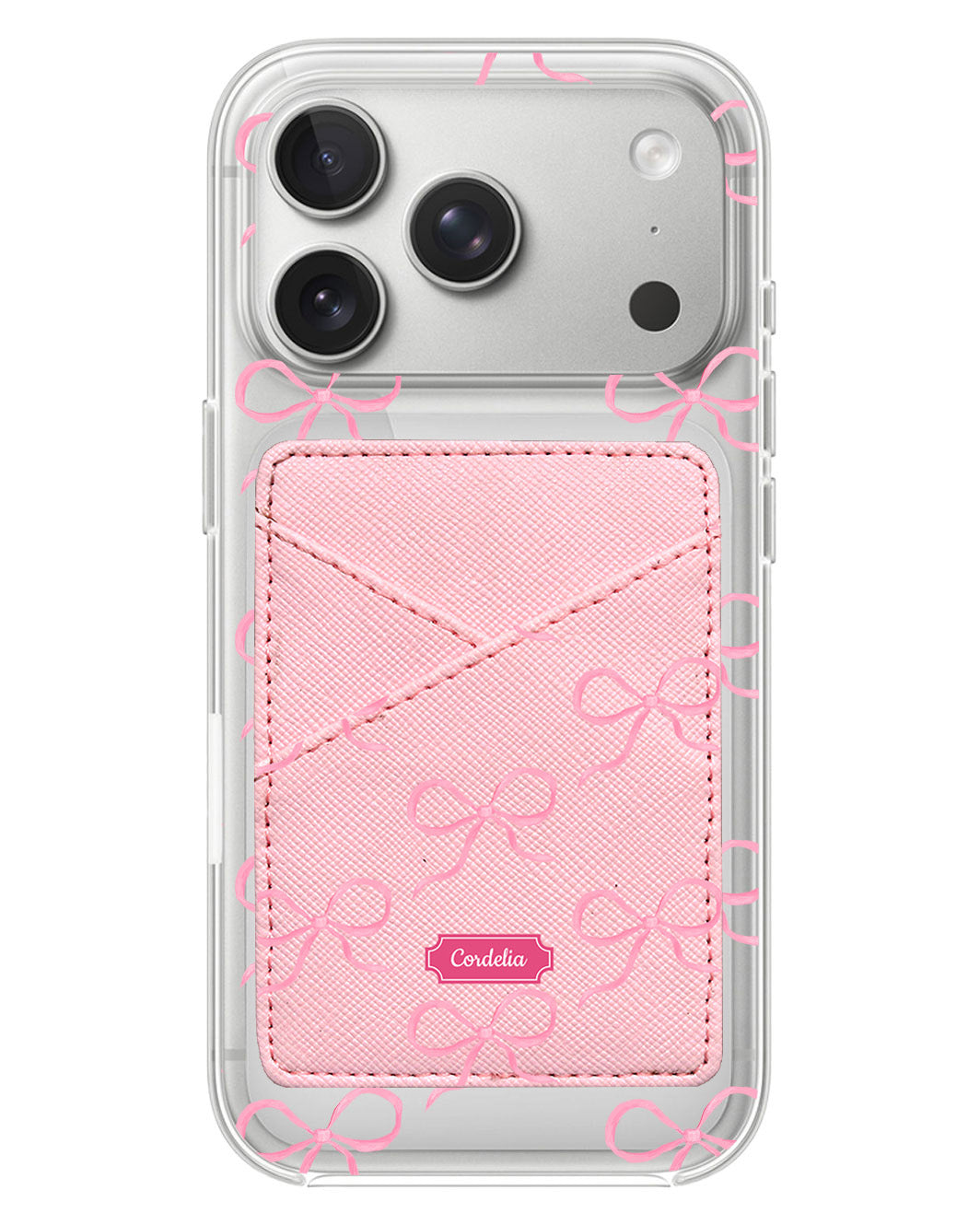 iPhone Phone Wallet Case - Coquette Pink Bow
