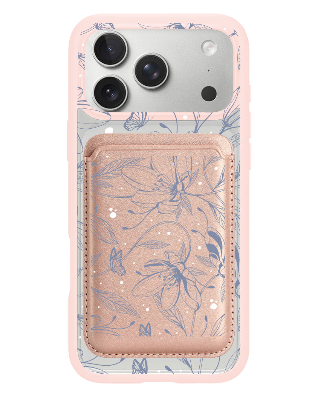 iPhone Magnetic Wallet Case - Sketchy Flower & Butterfly 2.0