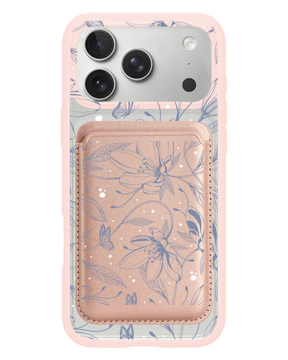 iPhone Magnetic Wallet Case - Sketchy Flower & Butterfly 2.0