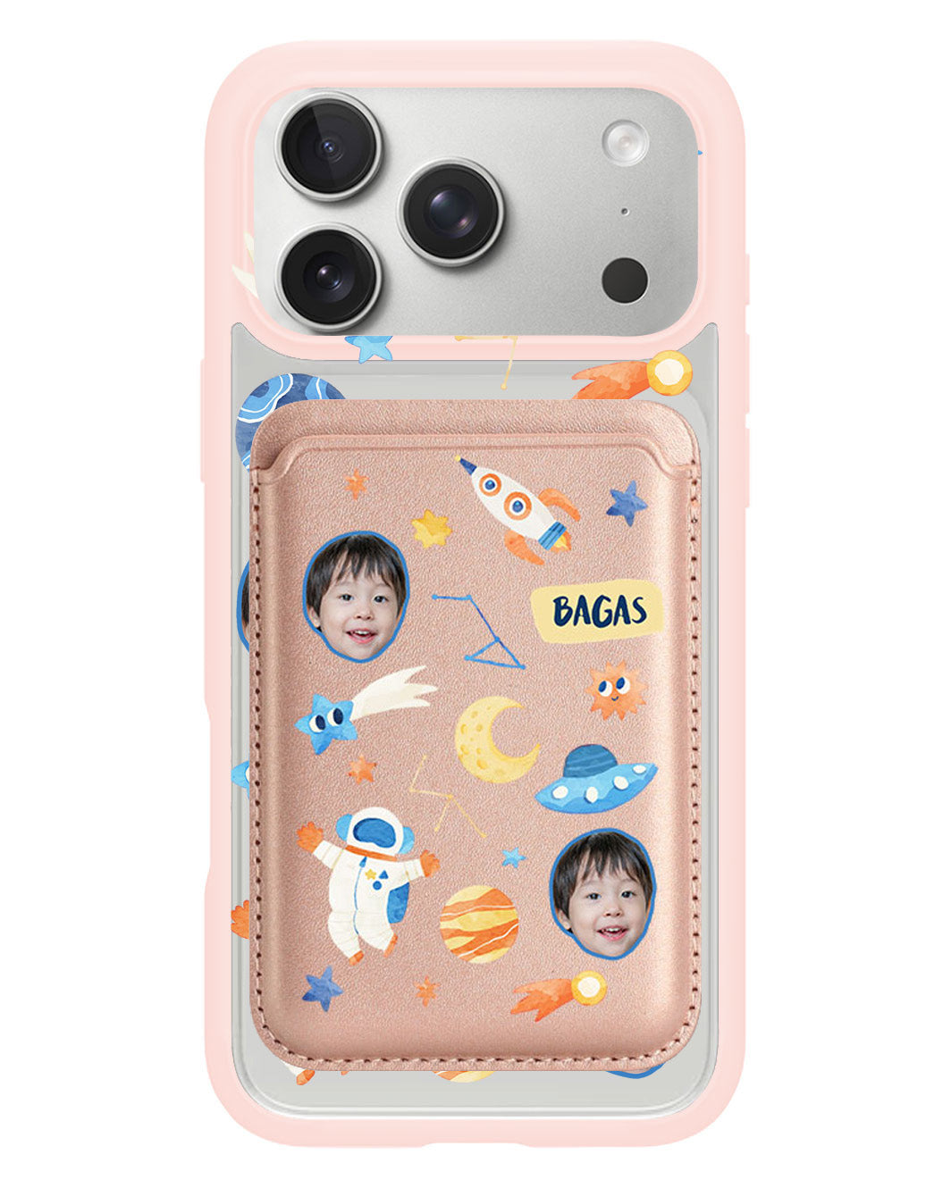 iPhone Magnetic Wallet Case - Face Grid Astronout