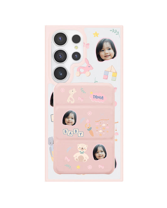 Android Magnetic Trifold Wallet Case - Face Grid Girl's Toys
