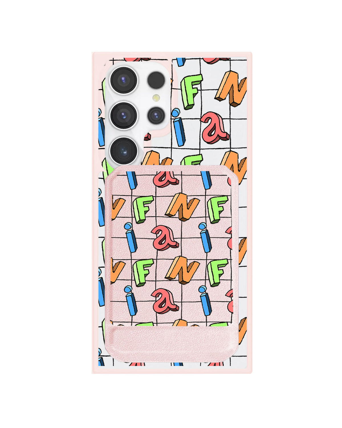 Android Magnetic Multifold Wallet - Playful Monogram
