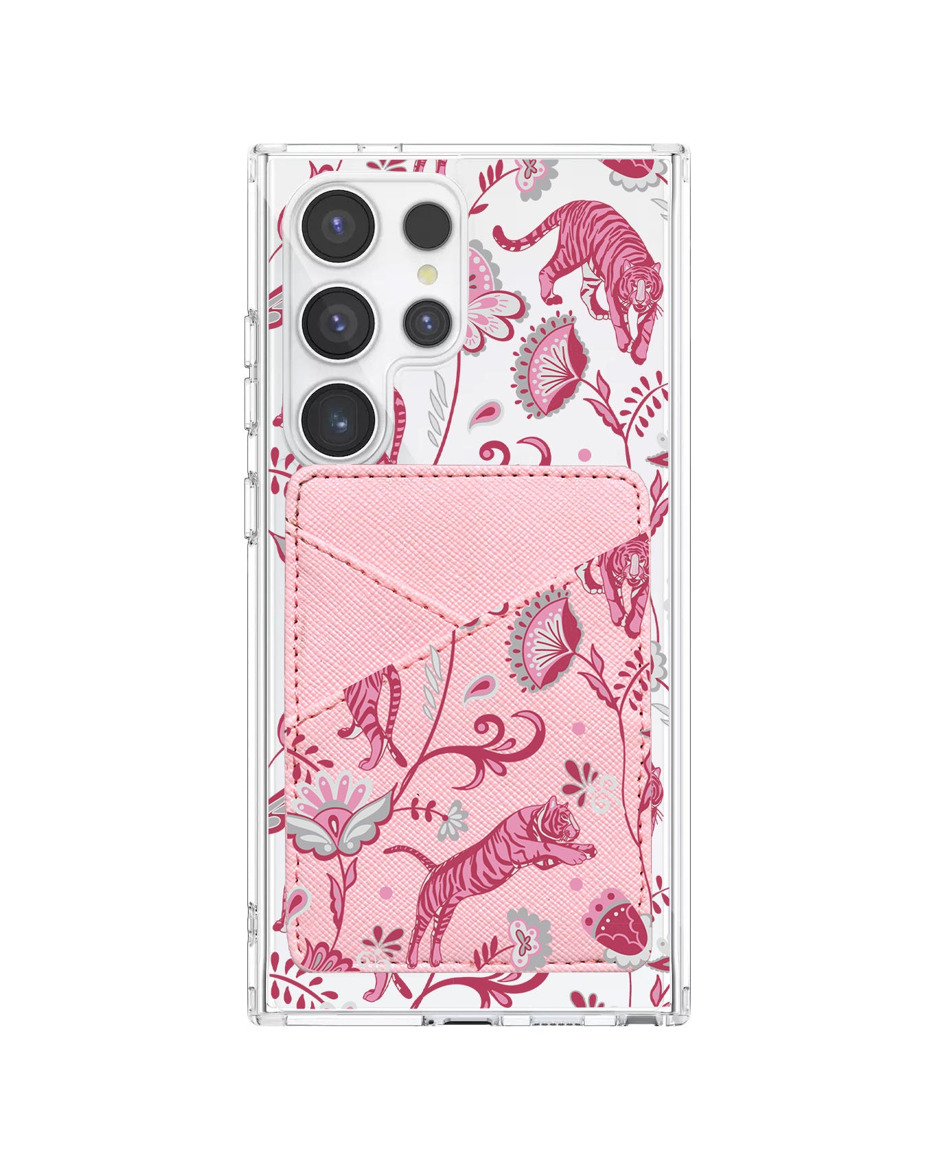 Android Phone Wallet Case - Tiger & Floral 7.0