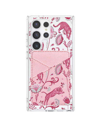 Android Phone Wallet Case - Tiger & Floral 7.0