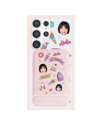 Android Magnetic Multifold Wallet - Face Grid Comic
