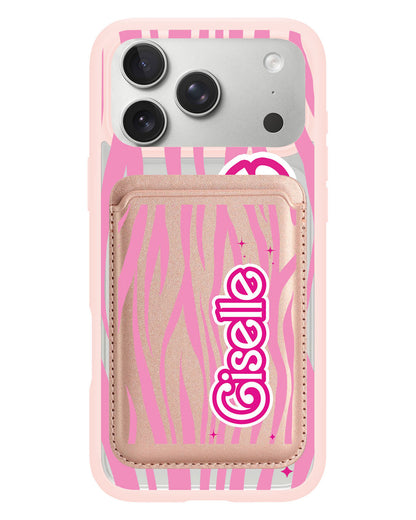 iPhone Magnetic Wallet Case - Barbie Zebra Pattern
