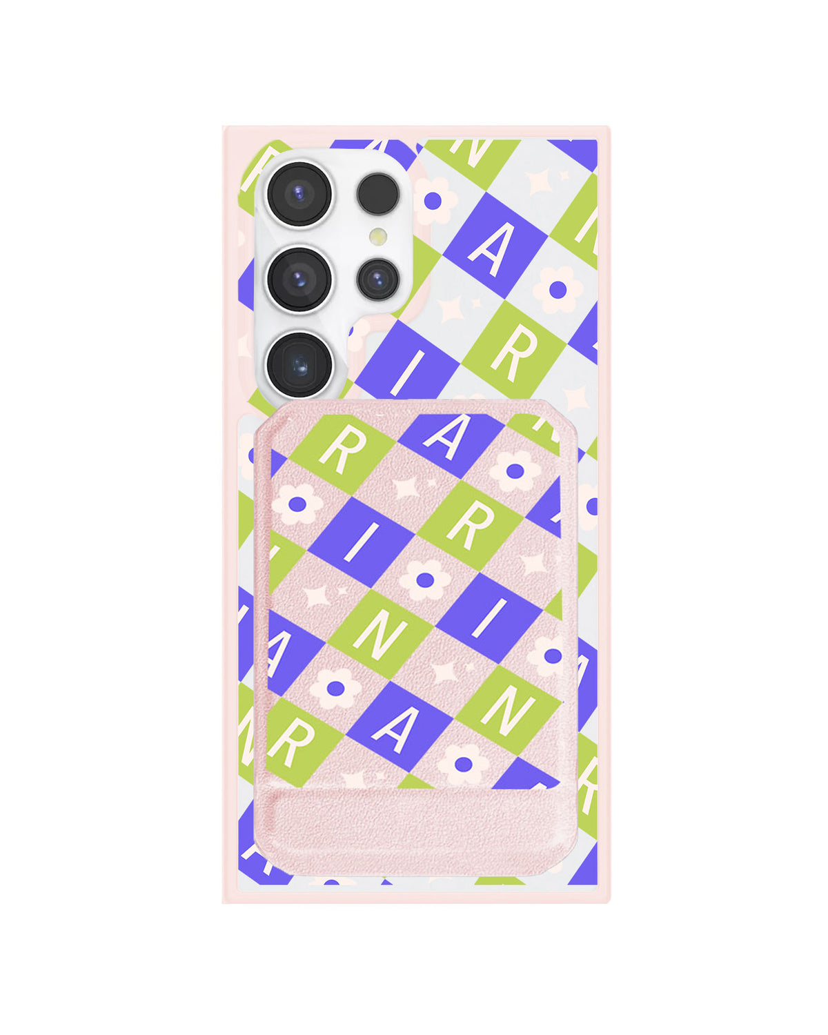 Android Magnetic Multifold Wallet - Flower Grid Monogram 5.0