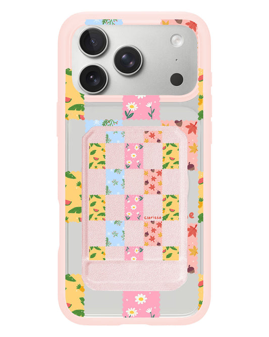 iPhone Magnetic Multifold Wallet - Four Seasons Stamps