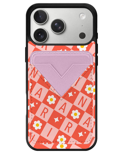 iPhone Avant Wallet Case - Flower Grid Monogram 2.0