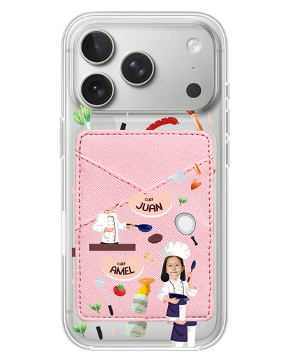 iPhone Phone Wallet Case - Face Grid Dream Chef