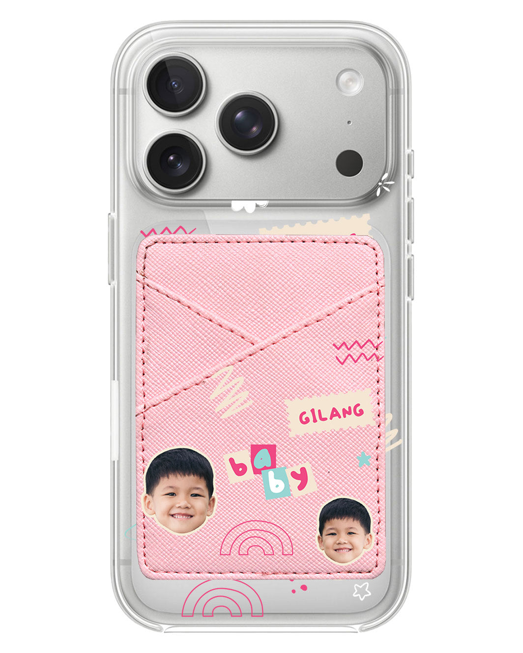 iPhone Phone Wallet Case - Face Grid Abstract
