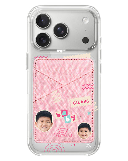 iPhone Phone Wallet Case - Face Grid Abstract