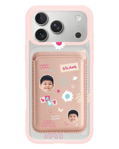 iPhone Magnetic Wallet Case - Face Grid Abstract