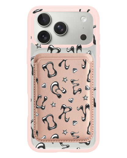 iPhone Magnetic Wallet Case - Chrome Monogram 2.0