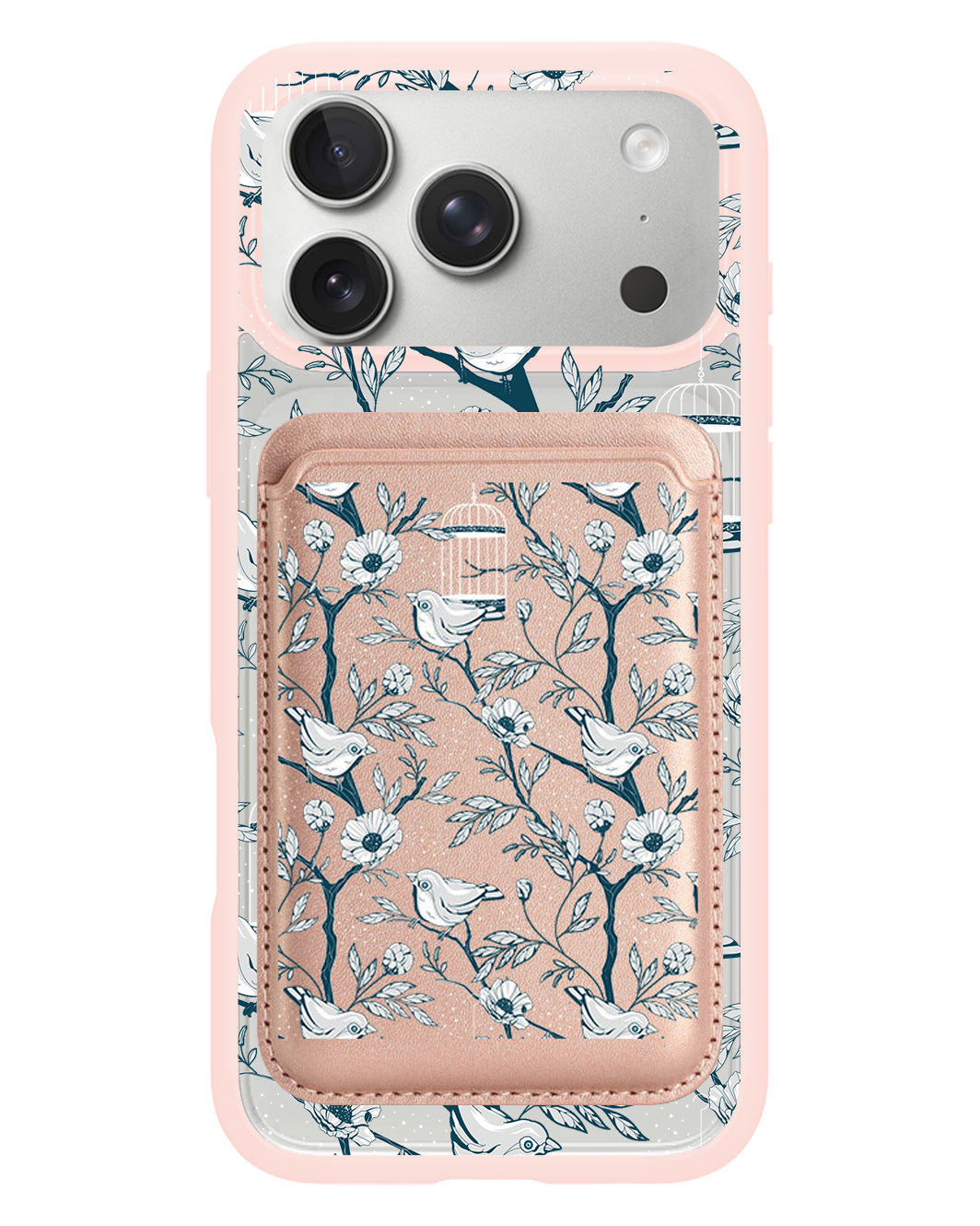 iPhone Magnetic Wallet Case - Lovebird Monochrome
