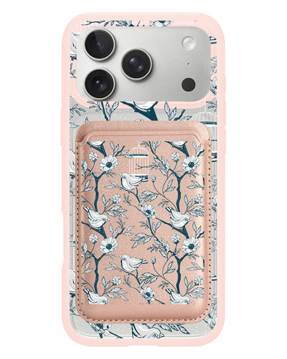 iPhone Magnetic Wallet Case - Lovebird Monochrome