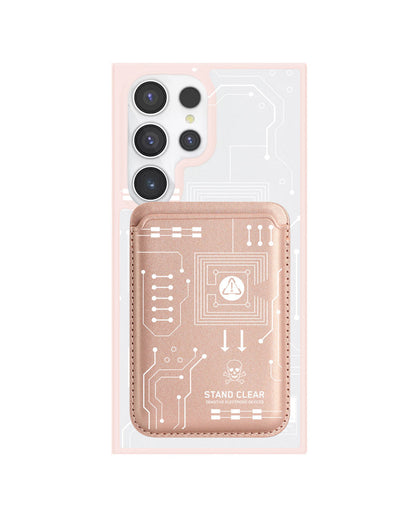 Android Magnetic Wallet Case - Circuit White