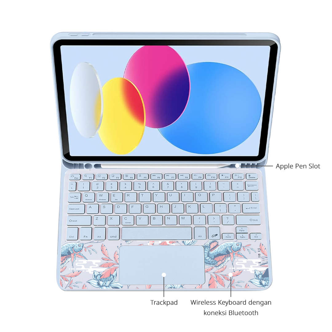 iPad / Android Tab Wireless Keyboard Flipcover - Azalea