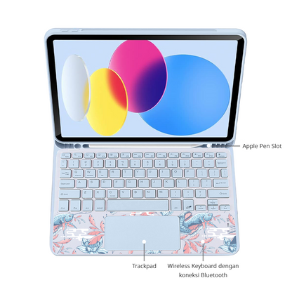 iPad / Android Tab Wireless Keyboard Flipcover - Azalea