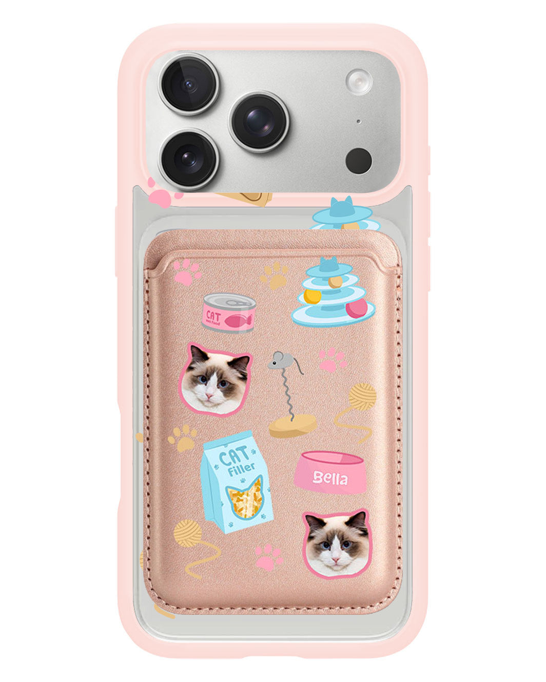 iPhone Magnetic Wallet Case - Pet Grid Kitty Playtime