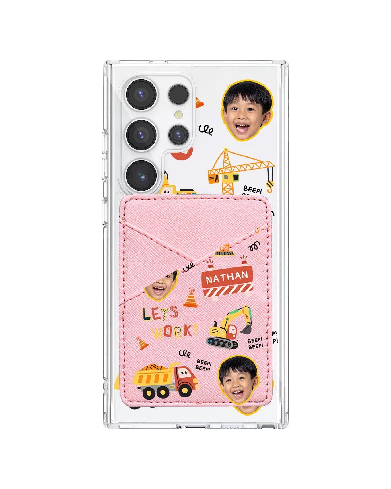 Android Phone Wallet Case - Face Grid Construction