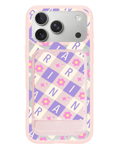 iPhone Magnetic Multifold Wallet - Flower Grid Monogram 3.0