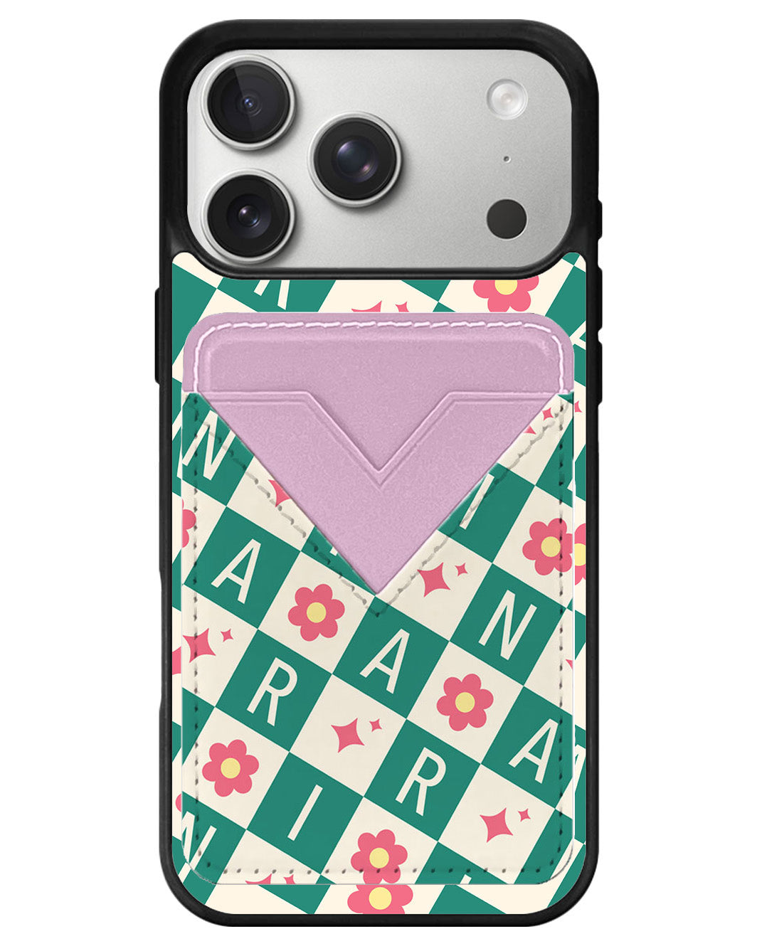iPhone Avant Wallet Case - Flower Grid Monogram 4.0
